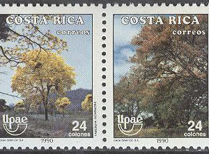 Costa Rica – M 1383-1384 Natur – Träd-Buskar bla Tabebuja, par **