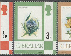 Gibraltar – M  348, 352, 356 I Flora & Fauna – Blommor, 3 olika **