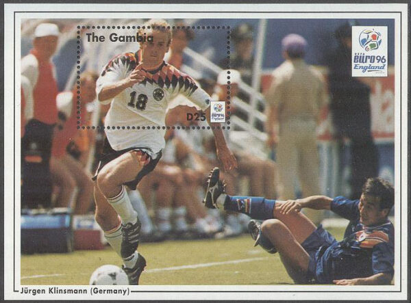 Gambia - M BL 297 EM i Fotboll i England 1996 Jürgen Klinsmann, Block **