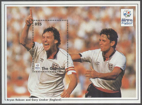 Gambia - M BL 302 EM i Fotboll i England 1996 Robson & Lineker, Block **