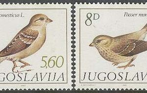 Jugoslavien – M 1925-1928 Fåglar – Sparvar bla Gråsparv, 4 kpl **