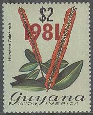 Guyana – M  638 Blommor – Norantea guianensis – Påtryck, märke **