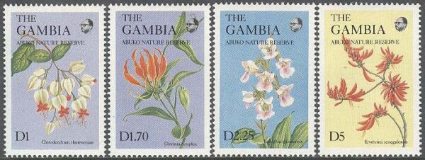 Gambia - M  692, 694, 696-697 Blommor bla Klänglilja, 4 olika **