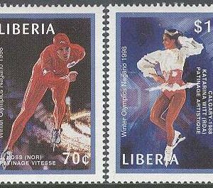 Liberia – M 1862-1865 OS i Nagano 1998 bla Johann Olav Koss, 4 kpl **