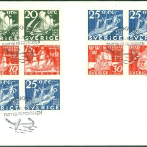 Sverige – FDC 1966-11-15 – Fartyg på frimärken, delat 10-Block kpl