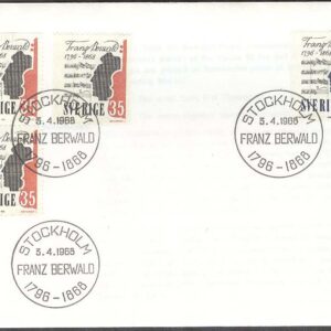Sverige – FDC 1968-04-03 – Franz Berwald, 4 kpl