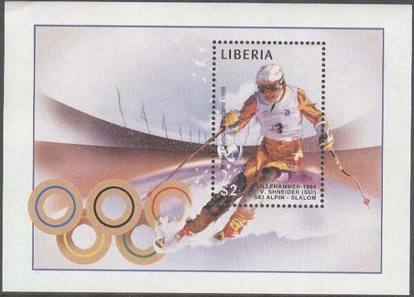 Liberia - M BL 161 OS i Nagano 1998 Alpint Vreni Schneider, Block **