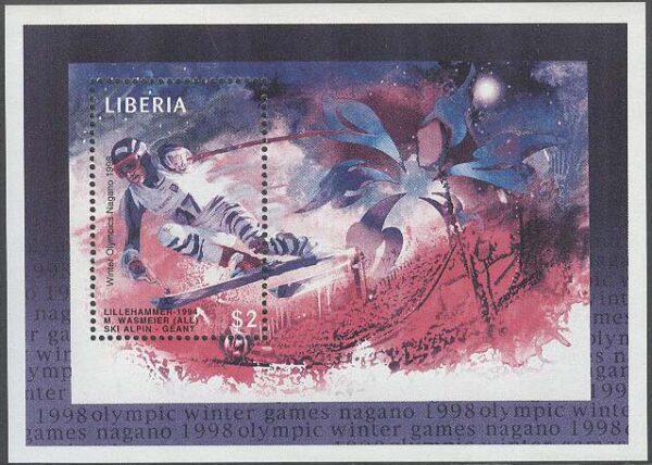 Liberia - M BL 162 OS i Nagano 1998 Alpint Markus Wasmeier, Block **