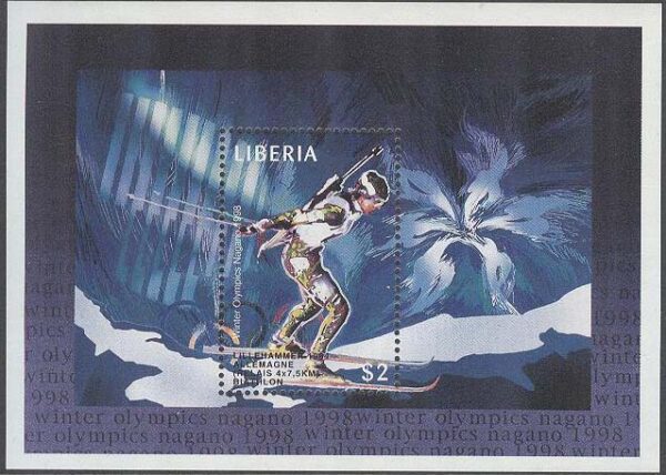 Liberia - M BL 163 OS i Nagano 1998 Skidskytte, Block **