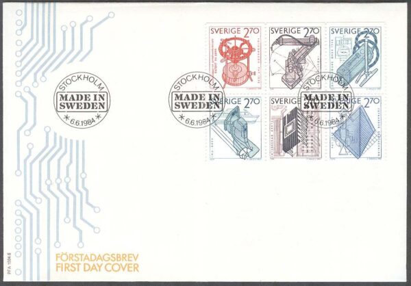 Sverige - FDC 1984-06-06 - Made in Sweden, HBL kpl Vinjett 1
