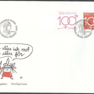Sverige – FDC 1984-08-28 – Fredrika Bremerförbundet 100 år, 2 kpl Vinjett 1