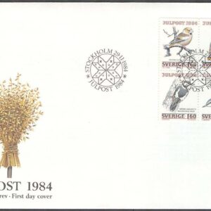 Sverige – FDC 1984-11-29 – Jul 1984 – Fåglar, HBL kpl Vinjett 1
