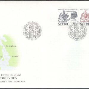 Sverige – FDC 1985-05-21 – Knut den Helige, 2 kpl Vinjett 1