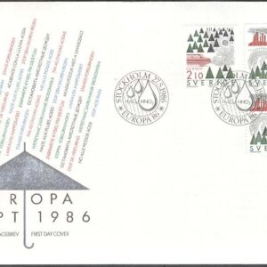 Sverige – FDC 1986-05-27 – Europa CEPT 1986, Natur, 3 kpl Vinjett 1