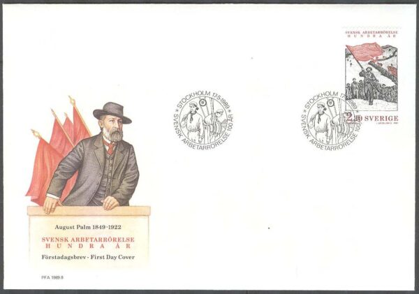 Sverige - FDC 1989-05-17 - Svensk arbetarrörelse 100 år, 1 kpl Vinjett 1
