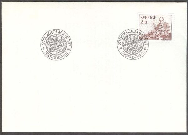 Sverige - FDC 1977-02-24 - Skräddare, 1 kpl