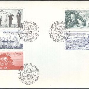 Sverige – FDC 1977-05-02 – I Roslagens famn, delad 5-strip kpl