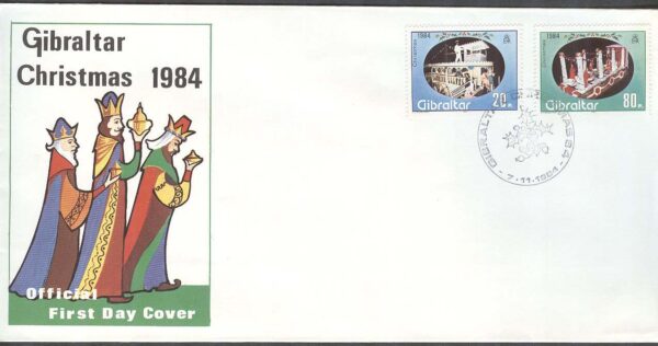 Gibraltar - FDC 1984-11-07 - Jul 1984 - Utsmyckade vagnar, 2 kpl