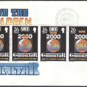 Gibraltar – FDC 1985-05-03 – Kampen mot Barnförlamning, 4-strip kpl