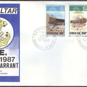 Gibraltar – FDC 1987-09-16 – Kungliga Pionier Regementet 200 år, 3 kpl