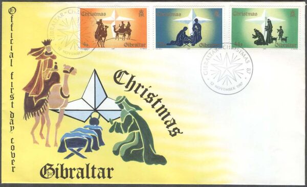 Gibraltar - FDC 1987-11-12 - Jul 1987 - Julevangeliet, 3 kpl