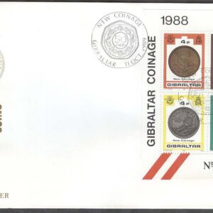 Gibraltar – FDC 1989-10-11 – Nya Mynt 1988, 2 st Block