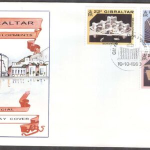 Gibraltar – FDC 1990-10-10 – Utvecklingsprojekt bla Byggnationer, 3 kpl