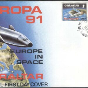 Gibraltar – FDC 1991-02-26 – Europa CEPT 1991 Europa i Rymden, 2 kpl