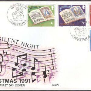 Gibraltar – FDC 1991-10-15 – Jul 1991 – Julsånger – Texter, 4 kpl