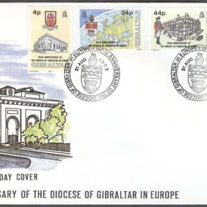 Gibraltar – FDC 1992-08-21 – Biskopsdömet Gibraltar 150 år, 4 kpl