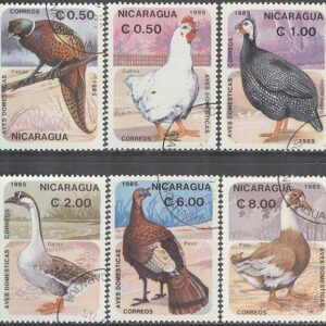 Nicaragua – M 2599-2604 Fåglar bla Tamhöna, 6 kpl