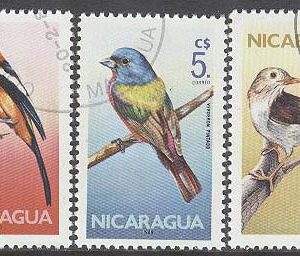 Nicaragua – M 2637-2643 Fåglar bla Större kiskadi eller Bentevi, 7 kpl stpl