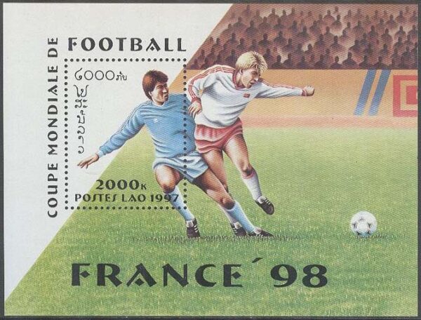 Laos - M BL 163 VM i Fotboll i Frankrike 1998 II, Block **