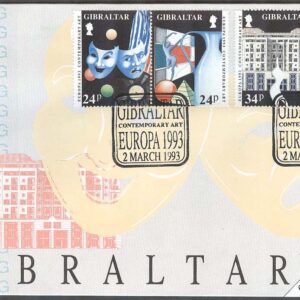 Gibraltar – FDC 1993-03-02 – Europa CEPT 1993 Samtida konst, 2 st par kpl