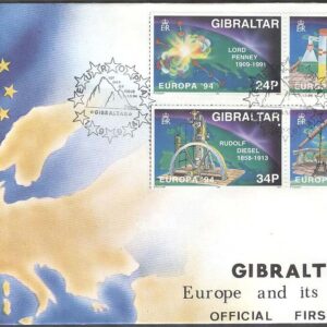 Gibraltar – FDC 1994-03-01 – Europa CEPT 1994 Upptäckter, 2 st par kpl