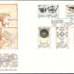 Isle of Man – FDC 1989-02-08 – Archibald Knox 125 år – Designer, 5 kpl