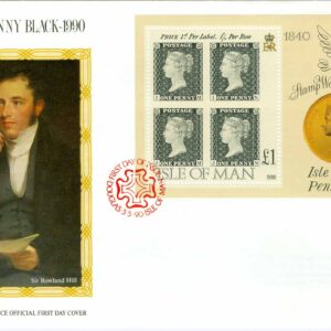 Isle of Man – FDC 1990-05-03 – Frimärket 150 år – Frimärke på Frimärken, block
