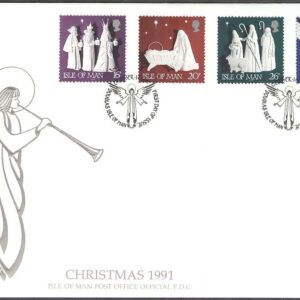 Isle of Man – FDC 1991-10-14 – Jul 1991 bla Maria med Barn, 4 kpl
