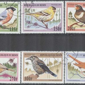 Benin – M  957-962 Sångfåglar bla Tofsmes & Carduelis spinus, 6 kpl