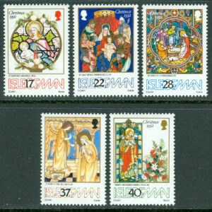 Isle of Man – M  523-527 Jul 1992 – Konst bl.a. glasfönster, 5 kpl **