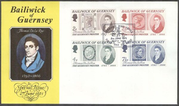 Guernsey - FDC 1971-06-02 - T De la Rue - Frimärkstryckare, 4 kpl