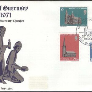 Guernsey – FDC 1971-10-27 – Jul 1971 – Kyrkor bla St.-Josephs, 4 kpl
