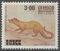 Sri Lanka – M  543 Däggdjur – Paradoxurus zeylonensis, märke **