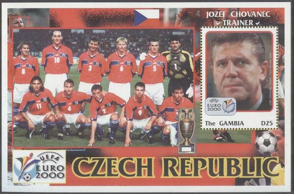 Gambia - M BL 485 EM i Fotboll i Belgien & Holland 2000 Tjeckien, Block **