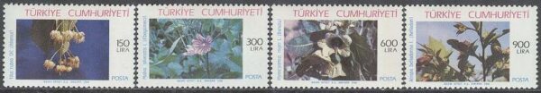 Turkiet - M 2840-2843 Läkeväxter bla Malva silvestris, 4 kpl **
