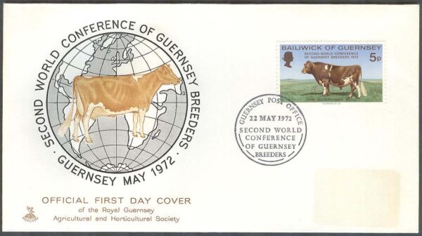 Guernsey - FDC 1972-05-22 - Kongress för Kreatursuppfödare - Oxe, 1 kpl