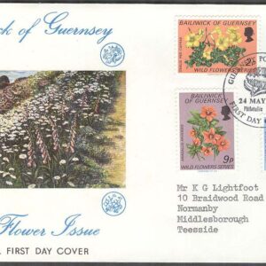 Guernsey – FDC 1972-05-24 – Vildväxande blommor bla Rödmire, 4 kpl