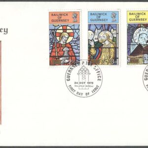 Guernsey – FDC 1973-10-24 – Jul 1973 – Konst – Kyrkfönster 4 kpl