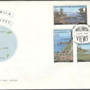 Guernsey – FDC 1976-08-03 – Landskap bla Hamnen i Herms, 4 kpl