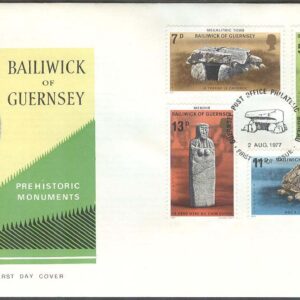 Guernsey – FDC 1977-08-02 – Minnesmärken bla Stengrav, 4 kpl